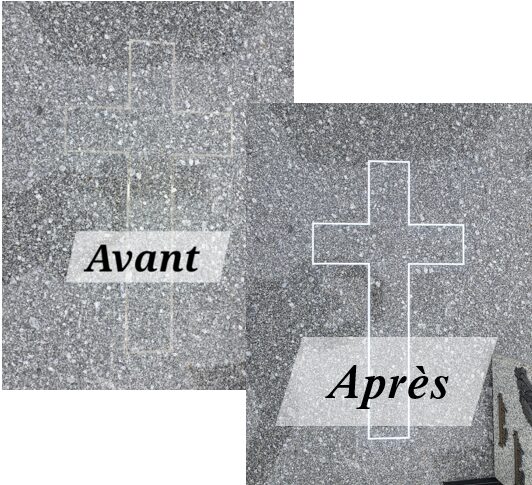 Médaillons photos pierre tombale