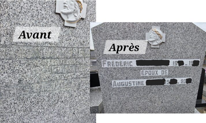 Médaillons photos pierre tombale